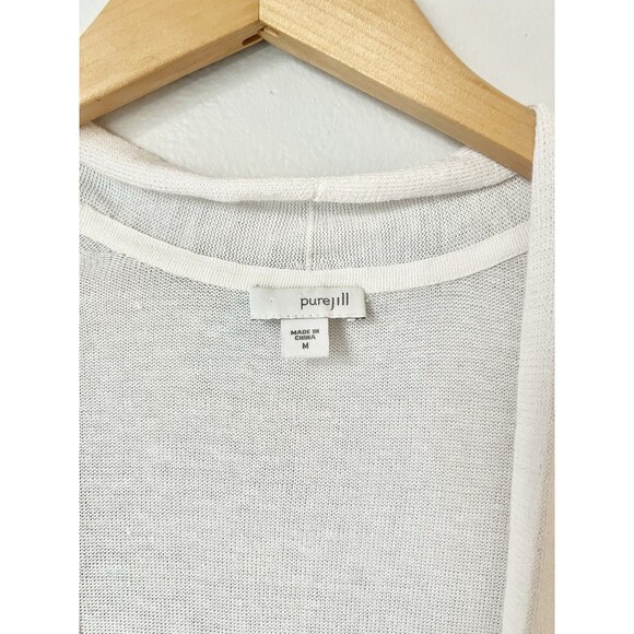 Pure Jill Long Line Duster Sweater Cardigan Linen Blend Kimono Lagenlook Size M - Picture 3 of 5